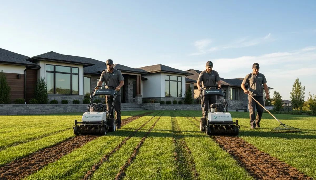Lawn aeration service in Cape Coral, FL by Chop Chop Landscaping to improve soil and root growth